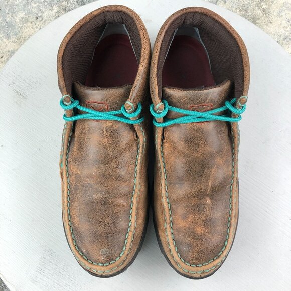 Twisted X Women's Size 9.5M Chukka Driving Moc Brown All Leather Ankle Boots - Picture 4 of 16